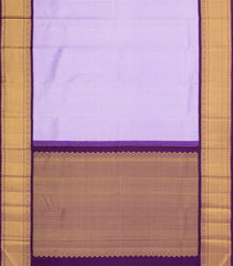 Lavender Handloom Korvai Kanchipuram Silk Saree With Zari Stripes-KA14814