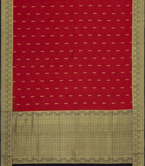 Red Woven Mysore Silk Saree With Buttas & Contrast Border-MS3468