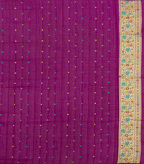 Magenta Woven Art Dupion Saree With Meena Floral Border-BL5933