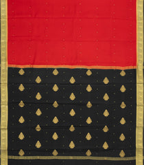 Red Woven Mysore Silk Saree With Buttas & Contrast Border-MS3623
