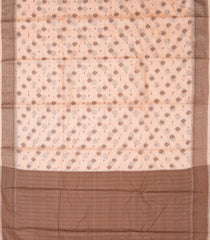 Light Peach Woven Tussar Silk Saree With Floral Motifs-TU2960