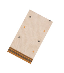Cream Handloom Village Cotton Saree With Buttas-VC1674
