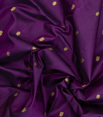 Dark Purple Handloom Kanchipuram 9 Yards Silk Saree With Buttas-KA15387