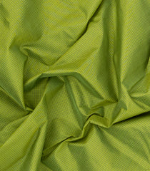 Light Green Handloom Korvai Silk Cotton Saree With Checks & Contrast Border-SC4510