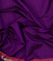 Violet Handloom Silk Cotton Saree With Checks & Dots-SC4106