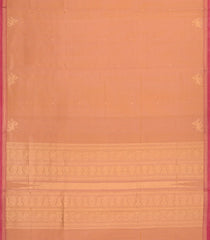 Peach Handloom Silk Cotton Saree With Buttas & Contrast Border-SC4023