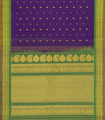 Purple Handloom Gadwal Silk Cotton Saree With Buttas-GA0331