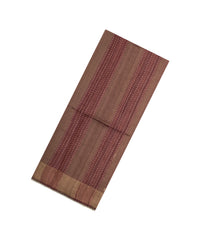 Brown Printed Tussar Silk Saree With Checks & Printed Pallu-TU3688