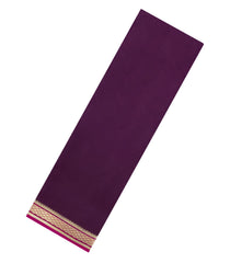 Dark Burgundy Woven Mysore Silk Saree With Contrast Zari Border-MS3864