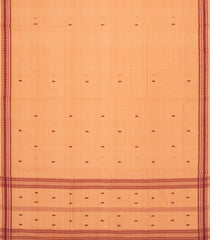 Peach Woven Kadapa Cotton Saree With Buttas & Contrast Border-KN0653