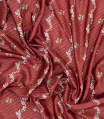 Brown Printed Synthetic Dola Silk Saree With Motifs & Zari Stripes-SY0437