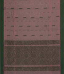 Dark Brown Woven Rasipuram Cotton Saree With Floral Buttas-RA2567