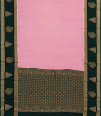 Baby Pink Woven Art Crepe   Saree With Buttas & Contrast Border-BL5119