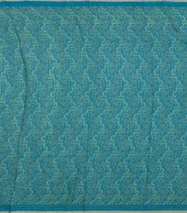 Blue Printed Tussar Silk Saree With Floral Motifs-TU3617
