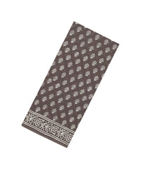 Dark Grey Printed Jaipur Cotton Saree With Printed Floral Motifs-JC1777