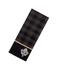 Black Handloom Banarasi Silk Saree With Zari Checks-BE1875