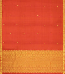 Red Handloom Kanchipuram Silk Saree With Zari Buttas & Border-KA16178