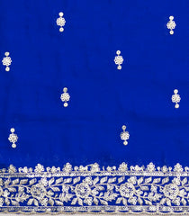 Blue Embroidered Synthetic Blended Saree With Sequin Work-EN2091