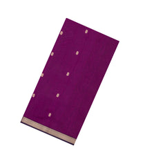 Magenta Handloom Maheswari Silk Cotton Saree With Floral Buttas-SC4893