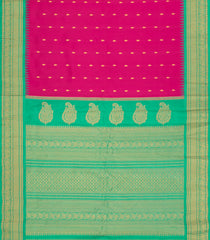 Pink Handloom Gadwal Silk Saree With Buttas & Contrast Border-GA0436