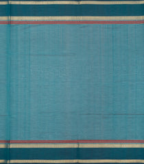 Teal Handloom Silk Cotton Saree With Checks-SC4230