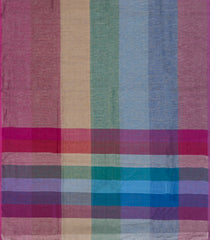Multi Colour Handloom Linen Saree With Stripes-LI0742