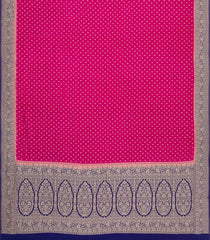 Pink Handloom Banarasi Khaddi Georgette Silk Saree With Contrast Border-BE1796
