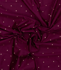 Burgundy Woven Blended Satin Saree With Floral Zari Buttas-BL5998