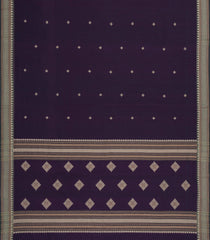 Dark Purple Handloom Bengal Cotton Saree With Diamond Buttas-BG1603
