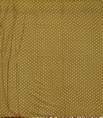 Olive Green Printed Jaipur Cotton Saree With Floral Motifs-JC1868