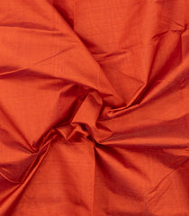 Orange Handloom Silk Cotton Saree With Stripes & Contrast Pallu-SC4683