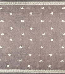 Brown Printed Art Dupion Saree With Floral Motifs-BL6147