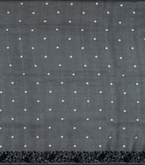 Grey Printed Blended Organza Saree With Embroidered Border-EN2094