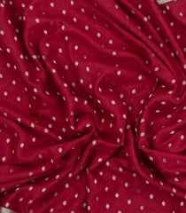 Crimson Woven Mysore Silk Saree With Floral Motifs-MS3402