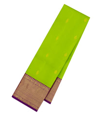 Light Green Handloom Korvai Kanchipuram Silk Saree With Buttas-KA15045-Light Green