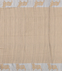 Grey Woven Art Chanderi Cotton Saree With Cow Motifs-BL4706