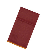 Maroon Handloom Silk Cotton Saree With Dotted Stripes-SC4418