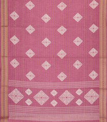 Dusty Pink Printed Art Dola Silk Saree With Stripes & Floral Motifs-BL5767