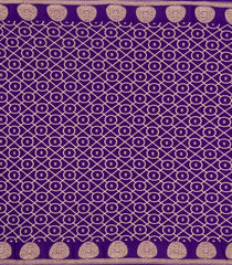 Purple Handloom Banarasi Khaddi Georgette Silk Saree With Floral Motifs-BE1864