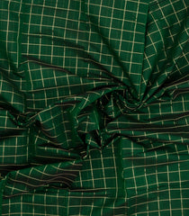 Green Handloom Kanchi Cotton Saree With Zari Checks-KC1840