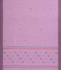 Baby Pink Handwoven Bengal Cotton Saree With Diamond Buttas-BG1491
