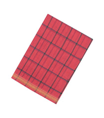 Peach Woven Kadappa Cotton Saree With Checks-KN0746