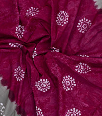 Magenta Printed Jaipur Cotton Saree With Tie & Dye Motifs-JC1855