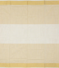 Off White & Cream Handloom Kerala Cotton Saree With Zari Checks-KEC1030