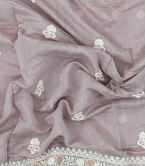 Grey Woven Synthetic Blended Saree With Embroidered Motifs-EN2011