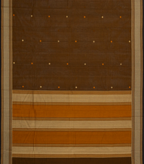 Dark Olive Handloom Kanchi Cotton Saree With Diamond Buttas-KC1713