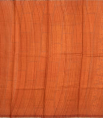 Orange Printed Tussar Silk Saree With Floral Motifs-TU3837
