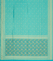 Turquoise Printed Art Dupion Saree With Meena Floral Motifs-BL5870