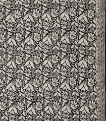 Off White Printed Jaipur Cotton Saree With Printed Floral Motifs-JC1768