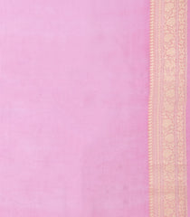 BubbleGum Pink Woven Pure Organza Silk Saree With Buttas-KS1103